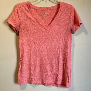 Heathered Pink V-Neck Tee